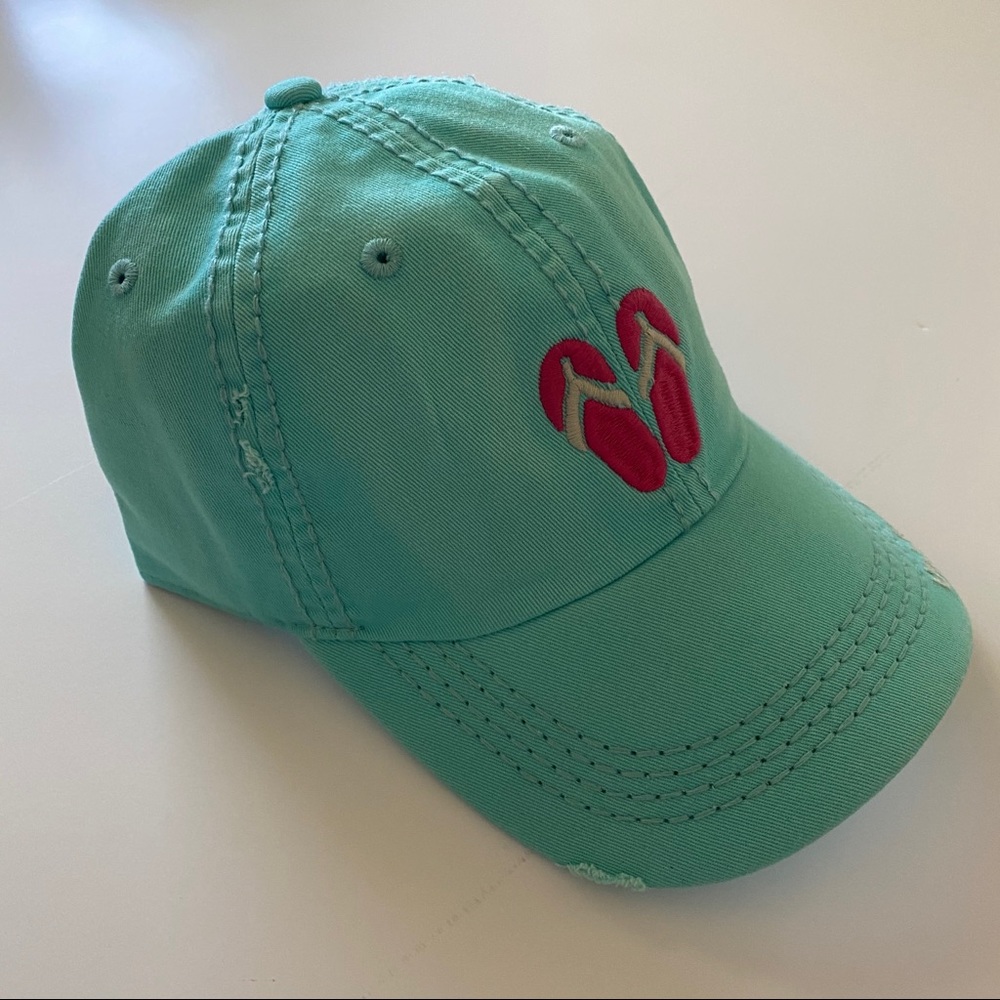 NWT Life Is Good Teal Flip Flops Hat